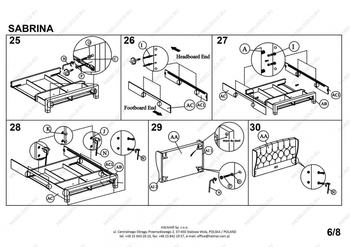 Схема сборки кровати Саломея 2 с ящиками